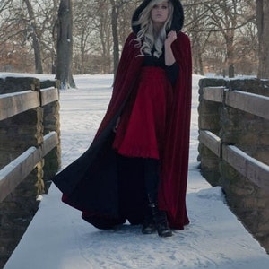 Wedding Cape Red Riding Hood Cape Velvet Cape Micro Velvet Wedding Fairytale Costume Cosplay "Red Riding Hood Cape" Custom to Order