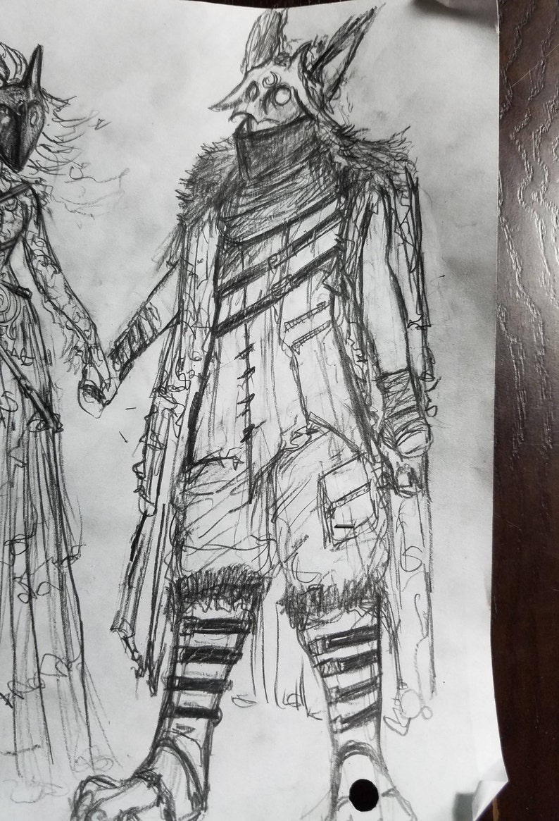 Custom Wedding Dress Design Fashion Sketch or Custom Cosplay Fashion Illustration for Steampunk Gothic Clothing image 5