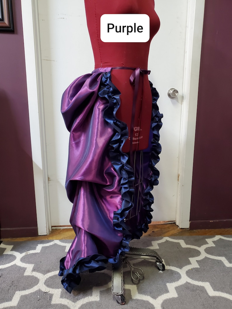 Steampunk Bustle with Ruffle Detachable Burlesque Mardi Gras Half Skirt Victorian Costume Petite to Plus size Custom to Order ONE Size image 4