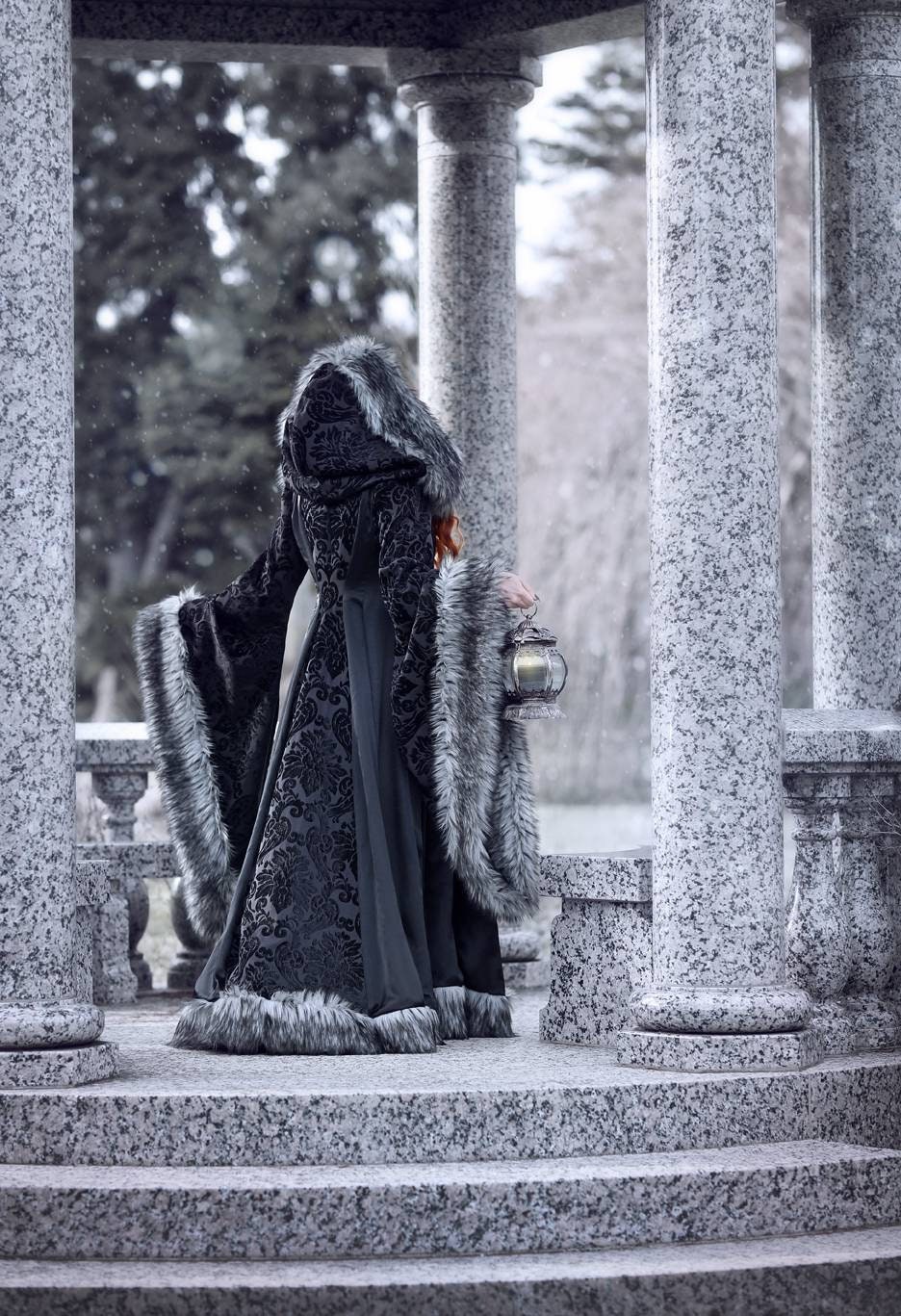 Goth Viking Queen Wedding Dress With Sleeves Unique Faux Fur - Etsy Canada