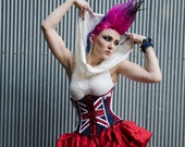 Union Jack Corset Deconstructed Grunge Punk Style- Custom to Order