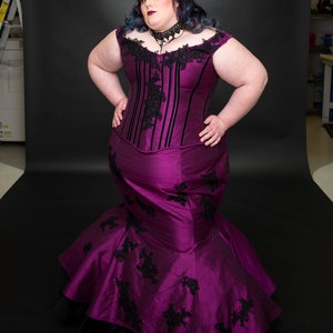 Vavoom Gothic Wedding Dress Victorian Steampunk Costume Mermaid Skirt (12 Month Make Time) CUSTOM to order image 3