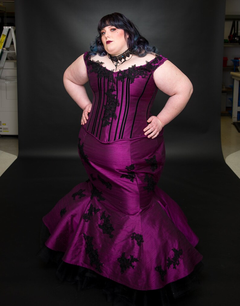 Vavoom Gothic Wedding Dress Victorian Steampunk Costume Mermaid Skirt (12 Month Make Time) CUSTOM to order image 3
