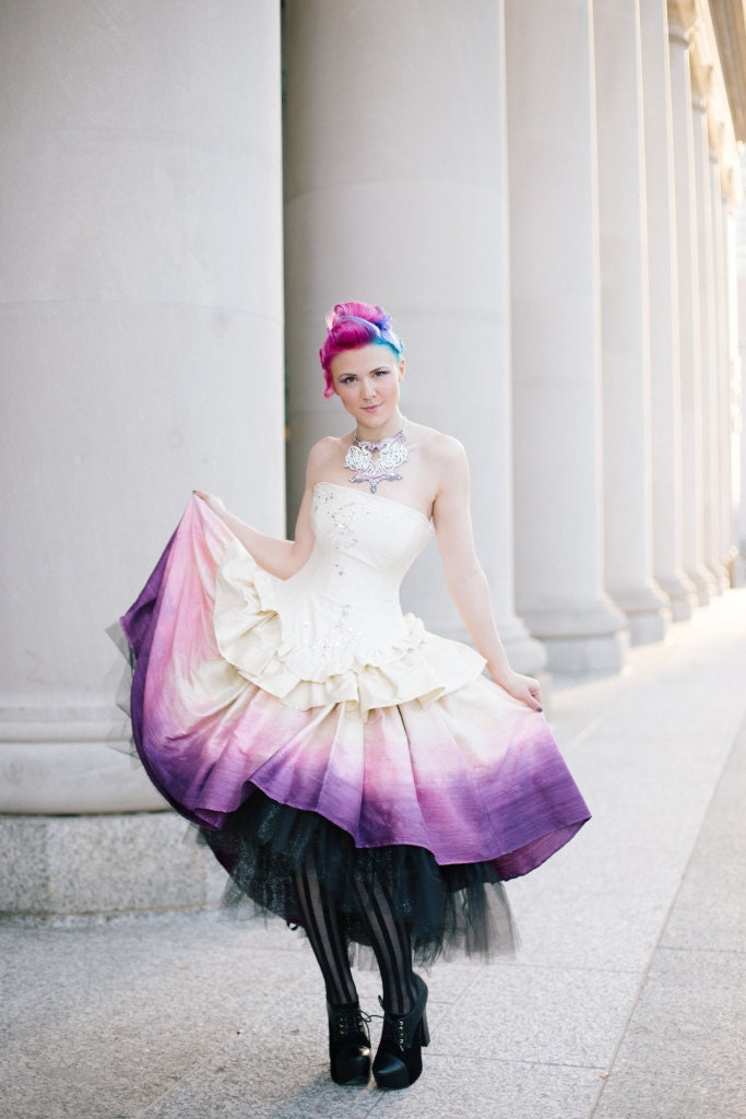 purple fairy wedding dress Light Purple Sleeveless A Line V-Neck Lace Wedding Dresses, Purple / 10
