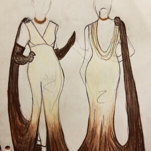 Custom Wedding Dress Design Fashion Sketch or Custom Cosplay Fashion Illustration for Steampunk Gothic Clothing image 8