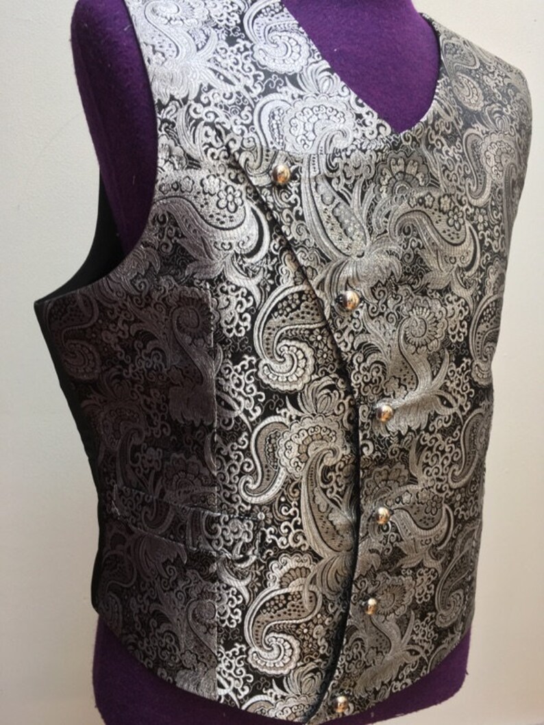 Asymmetrical Steampunk Vest West World Cosplay Mens Victorian Waistcoat Wedding Gothic Clothing Custom to Order image 8