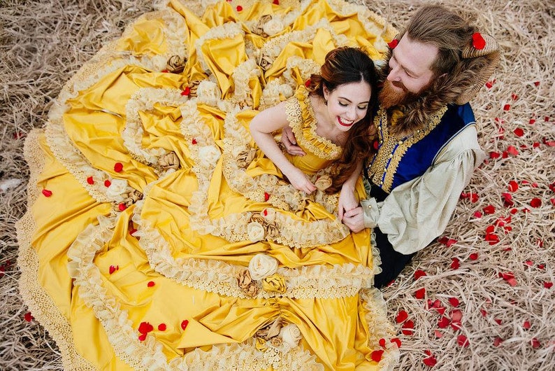 Beauty and the Beast Wedding Dress Couture Belle Dress Corset - Etsy