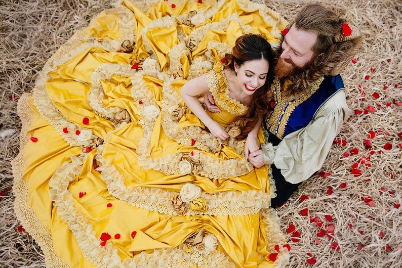 Beauty and the Beast Wedding Dress Couture Belle Dress Corset Faitytale Gown Disney Wedding Belle Gown Custom Petite to Plus image 3