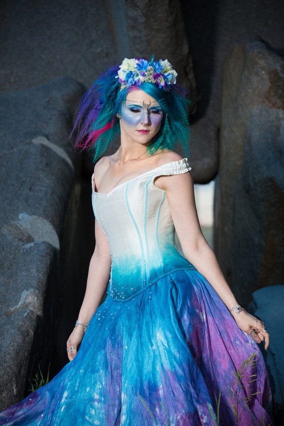 Galaxy Wedding Dress Off Shoulder Dress Starry Night Fairy Etsy