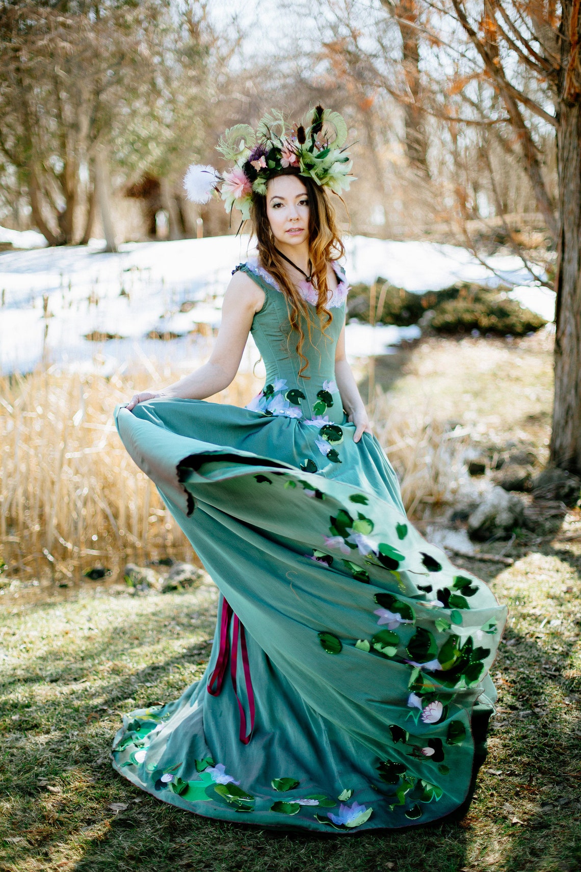 Woodland Fairy Wedding Dress Unique Bride Rustic Wedding Dress Etsy