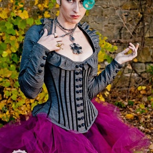 Steampunk Corset Jacket - Gothic Victorian Wedding- Renaissance Pirate Outfit - "Juliet Style" Custom to your size