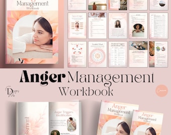 Anger Management Workbook Ebook Template Coaching Course Template Therapy worksheet Anger coping skills Worksheet CBT Counselling resources