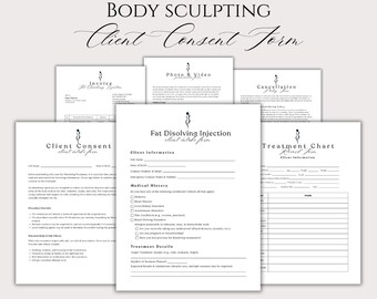 Fat Dissolving Form Client Intake Form Esthetician Templates Canva Template