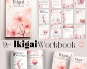 Ikigai Workbook Template Coaching Worksheet Printable Worksheets Canva Planner Life Coach Templates Self-Care Canva Template Sakura Template