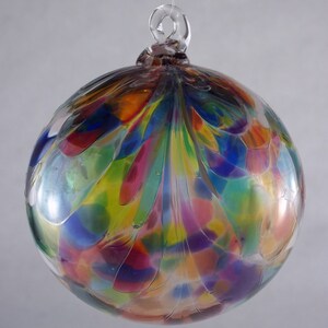 Giant 6 inches Peacock Feather Mosaic Blown Glass Orb  FREE SHIPPING