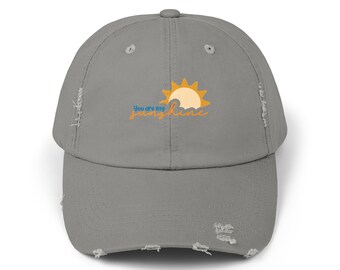 You are my sunshine distressed ball cap