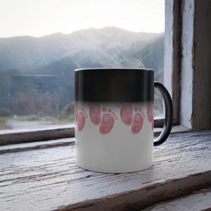 Gender Reveal Color Changing Mug, Personalized Mug, Unique Gender Reveal, Baby Announcement, Custom Mug, Personalized Baby Announcement.