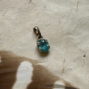 Blue Zircon Pendant | Faceted Natural Zircon Gemstone | Sterling Silver Handmade Pendant | Gift for Her | Delicate Blue Jewelry