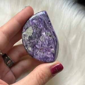 Charoite Crystal Freeform | Rare Purple Stone from Russia | Hand Polished Gem for Altar or Desk | Unique Gift for Healing and Transformation