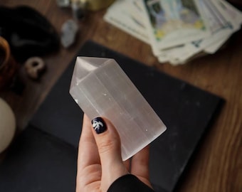 Selenite Obelisk Tower: High-Vibration Cleansing Crystal