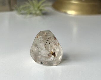 Extremely Rare Faceted Topaz with Columbite Inclusions: Volyn Pegmatite, Ukraine