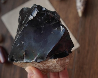Ukrainian Black Opal: Feldspar, Quartz, Rainbow Flash