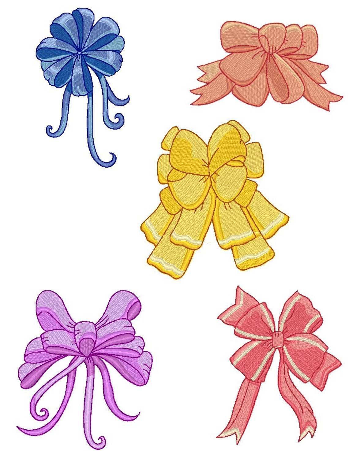 Bows and Ribbons Machine Embroidery Designs | Etsy