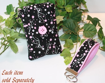 Handmade Fabric Phone Purse, Floral iPhone Samsung Case