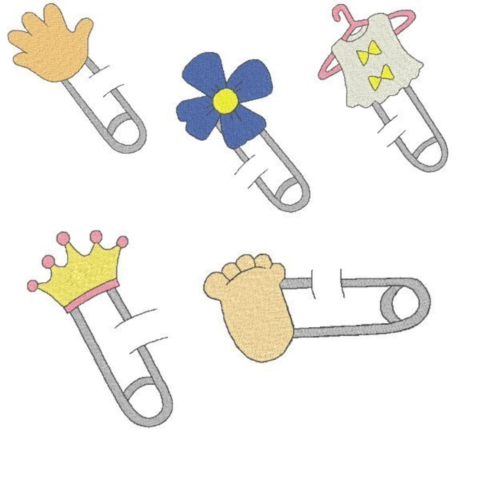 Instant Download Embroidery Designs Baby Girl Pins Machine Etsy