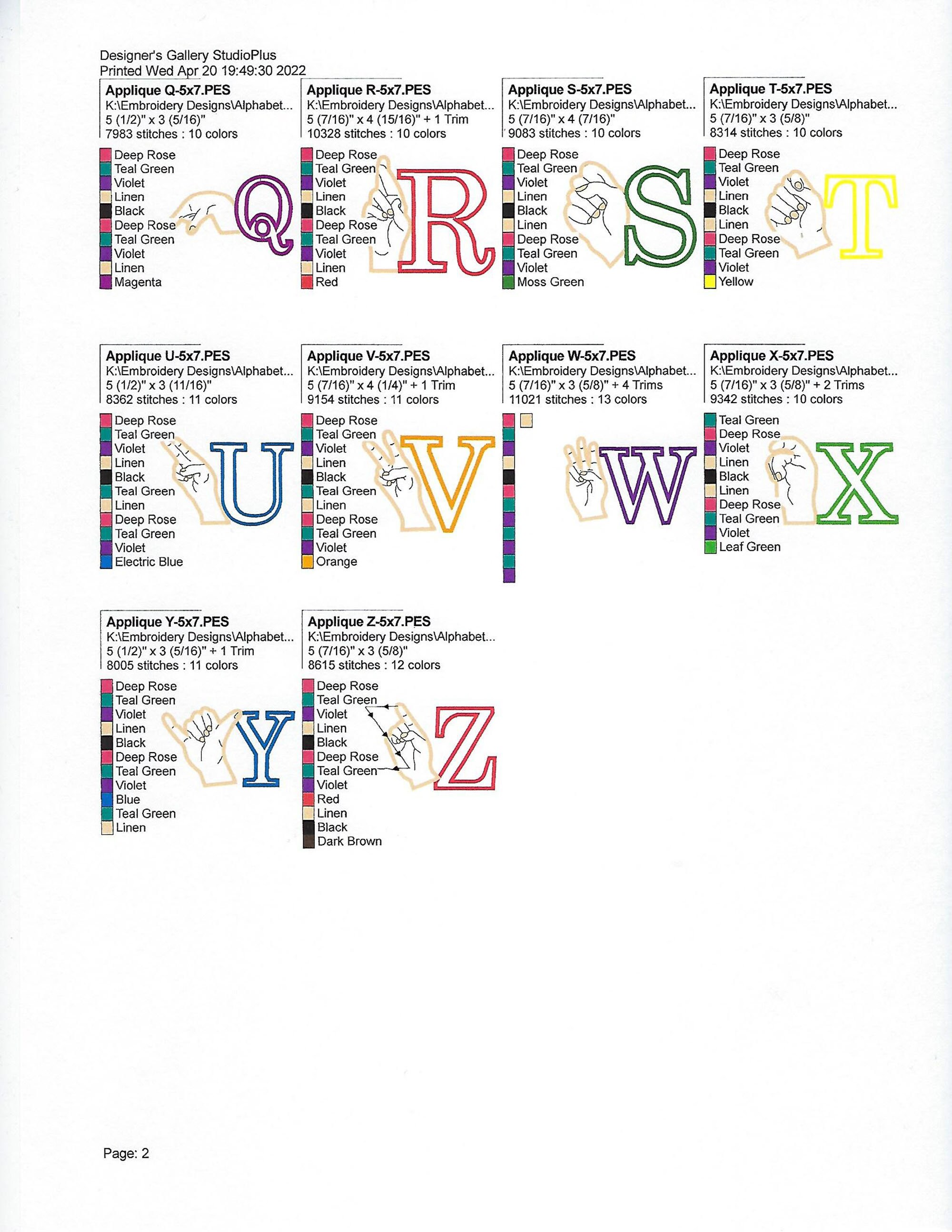 Sign Language Machine Embroidery Designs Sign Language Alphabets Appliques , Machine Alphabet Embroidery Designs ...