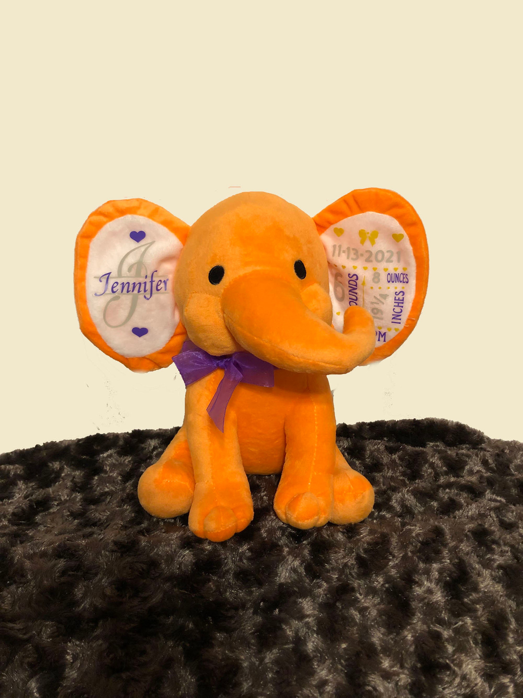 orange stuffed elephant