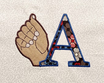 Sign Language Alphabets Appliques , Instant downloads, Machine Alphabet Embroidery Designs, Embroidery Applique Designs