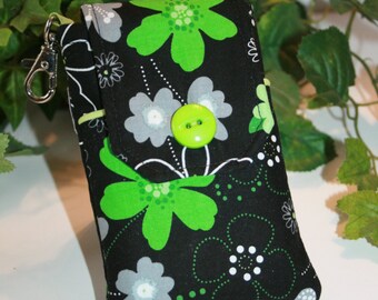 Handmade Floral Cotton Phone Case with Pocket & Clasp, Custom made phone case