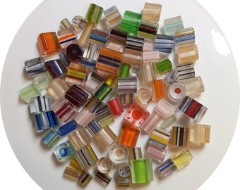 Lot of 38 Assorted ART GLASS BEADS Cane Furnace Blown Glass~38 Beads #2 Mix Lot of 38 Assorted ART GLASS BEADS Cane Furnace Blown Glass~38 Beads #2 Mix