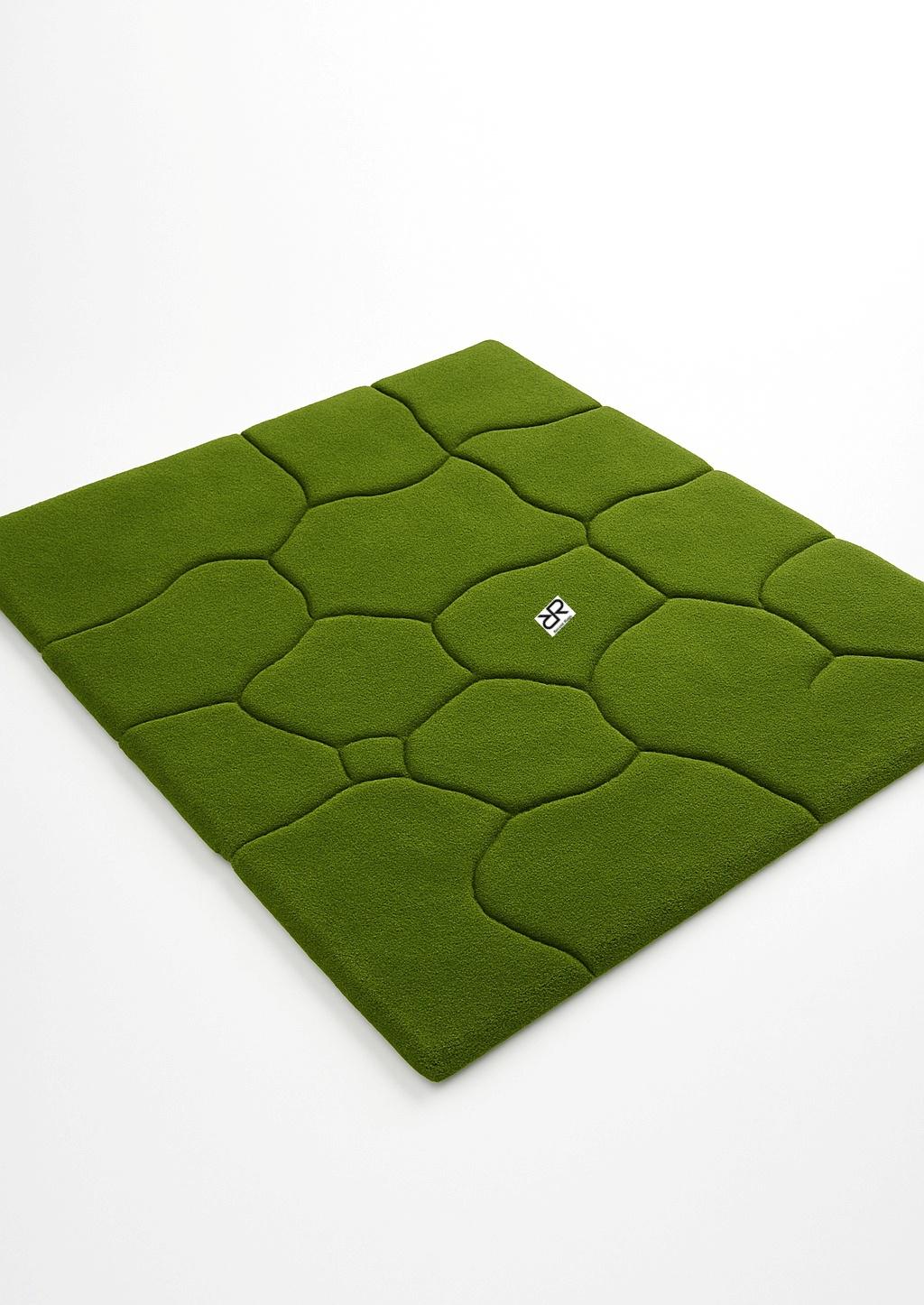 Moss Green Pebble Rug | 3D Textured Organic Hand Tufted Carpet | Modern ...