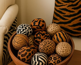 Bolas de tela con estampado de animales de la selva: decoración de guardería de safari, juego de 10