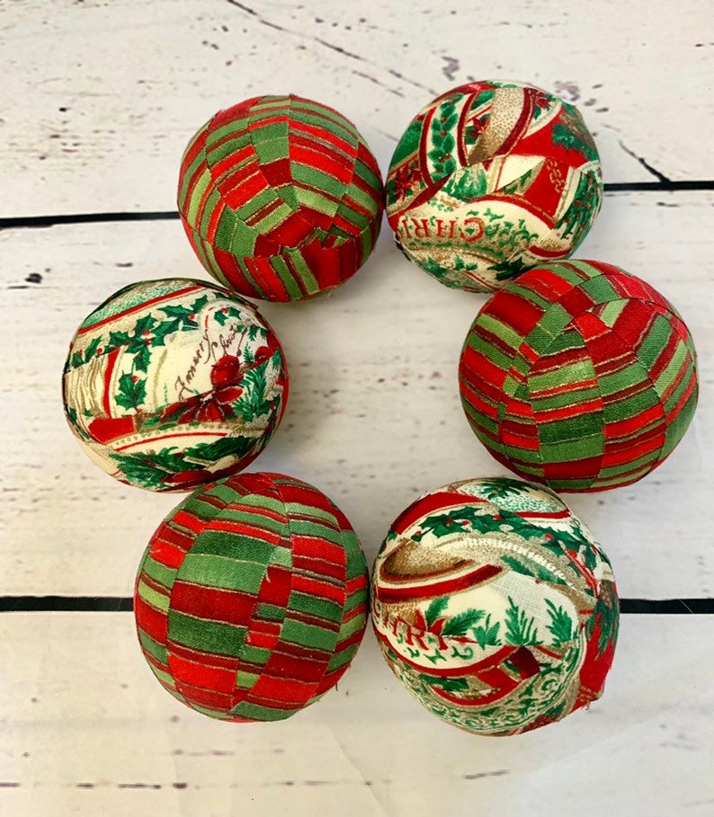 Christmas Red And Green Stripes And Swirls Fabric Bowl Fillers Etsy