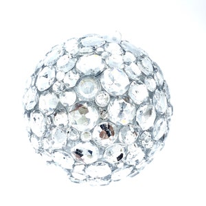 Rhinestone gems ball- silver clear ball, bowl filler - decorative ball