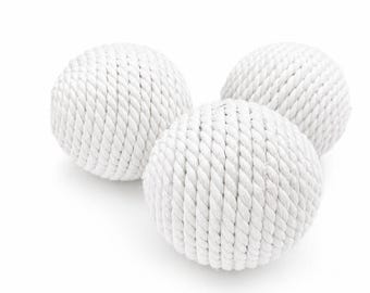 Boules décoratives en corde en macramé, lot de 3 remplisseurs de bols, taille et couleur au choix, boules décoratives côtières de ferme pour centre de table vase/plateau