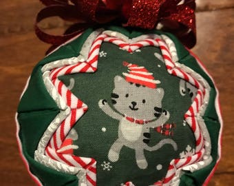 Here Christmas Kitty Kitty Kitty holiday ornament-FREE SHIP