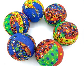 Summer Quilt Patches fabric wrapped balls- bowl filler orb set