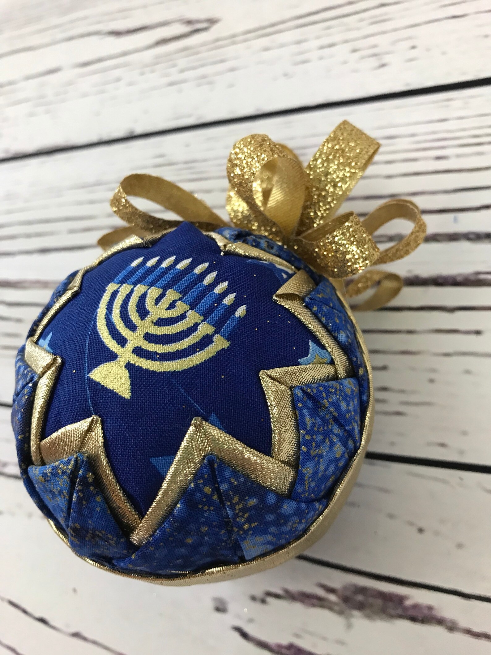 Gold Menorah Hanukkah Ornament Etsy