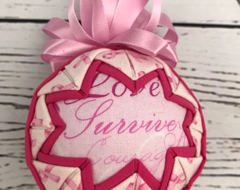 READY TO SHIP Breast Cancer Support  Ornament Ball