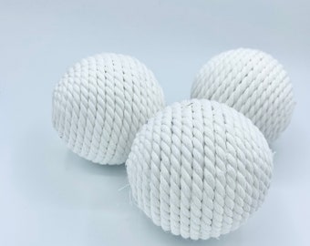 3 Rope wrapped decor balls- trendy bowl filler set - decorative balls- choose size and color