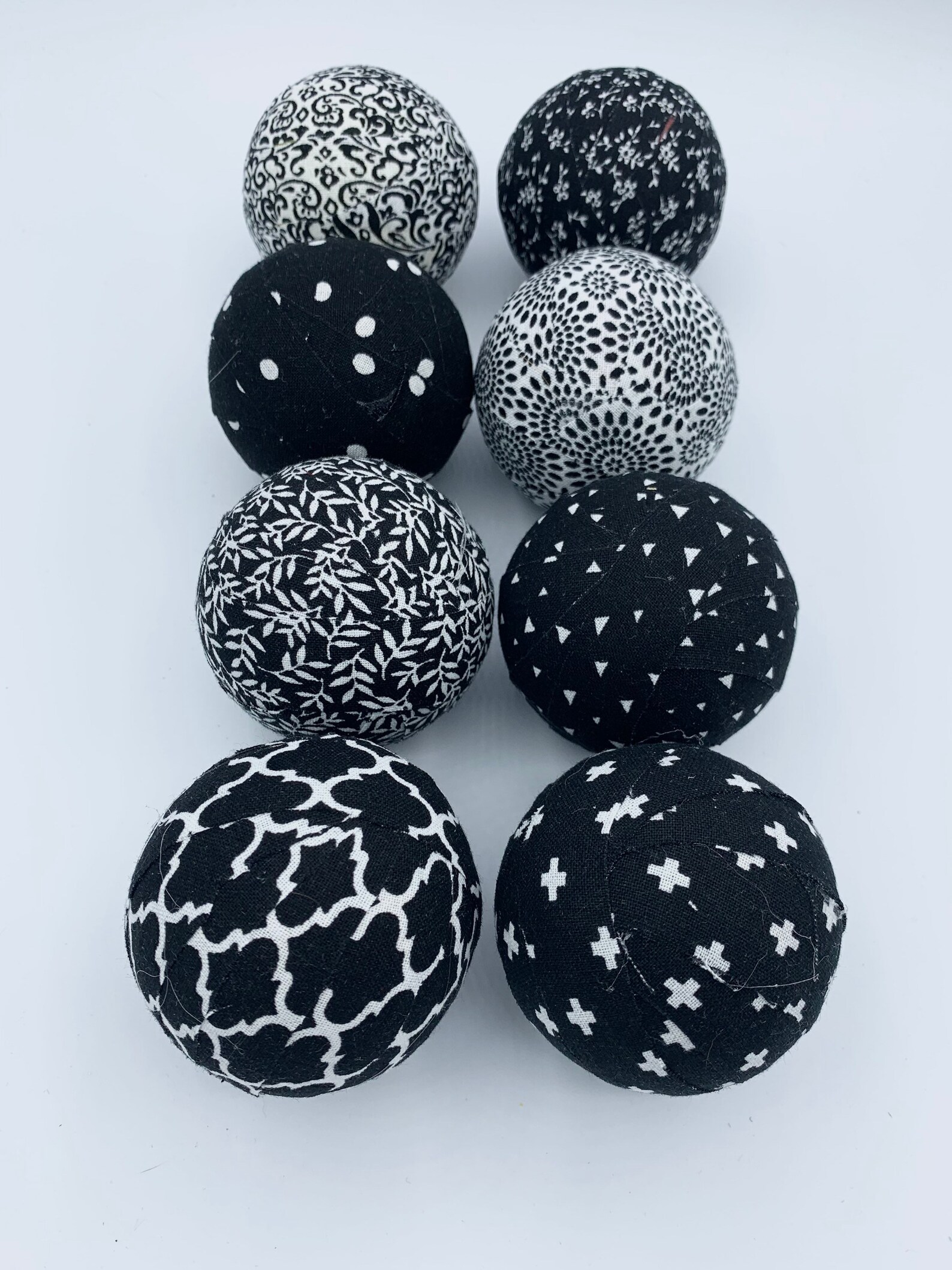 Black White fabric wrapped decor balls bowl vase filler Etsy