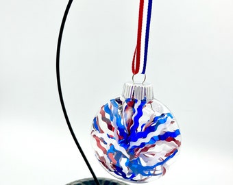 Patriotic Ornament, set of 3, red white blue acrylic, fireworks, 4th July, Olympics, Memirisl Day