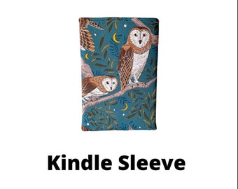 Barn Owl Kindle Paperwhite Sleeve, Padded Kindle Case, E-Reader Sleeve, Soft Padded Kindle Case, Gifts for Book Lovers Readers