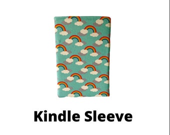 Rainbow Kindle Paperwhite Sleeve, Padded Kindle Case, E-Reader Sleeve, Soft Padded Kindle Case, Gifts for Book Lovers Readers