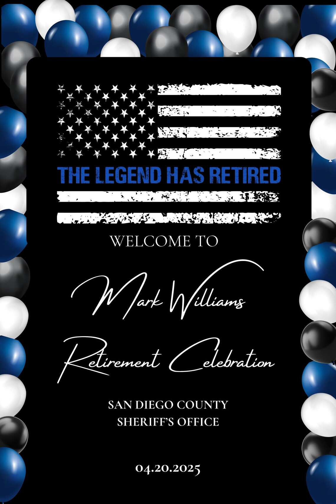 Law Enforcement Retirement Welcome Sign- Digital Download-the Legend ...