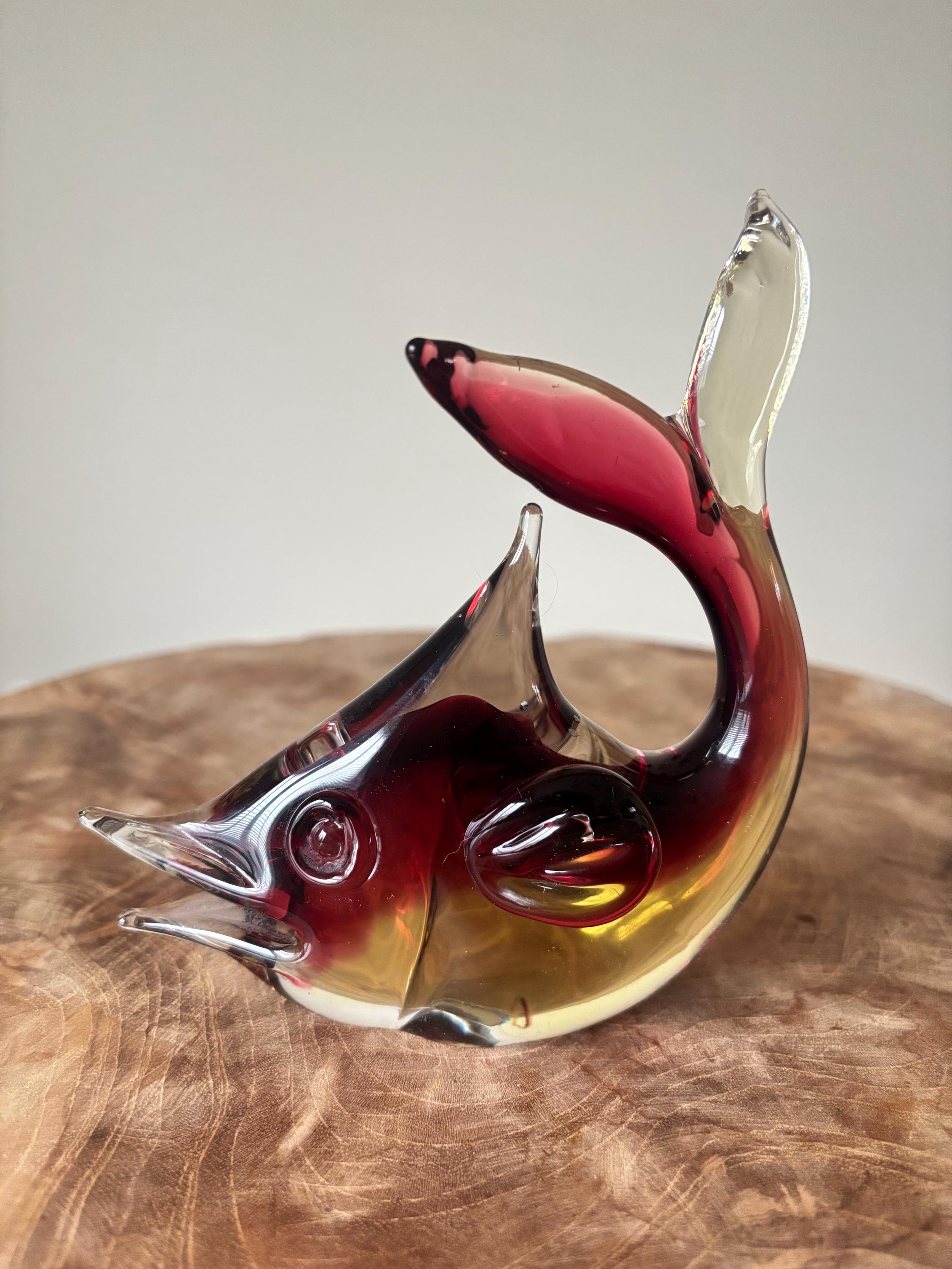 ヴィンテージ　MURANOイタリア　ムラーノ　ビック　マーブルフィッシュ Vintage Murano Fish - Etsy